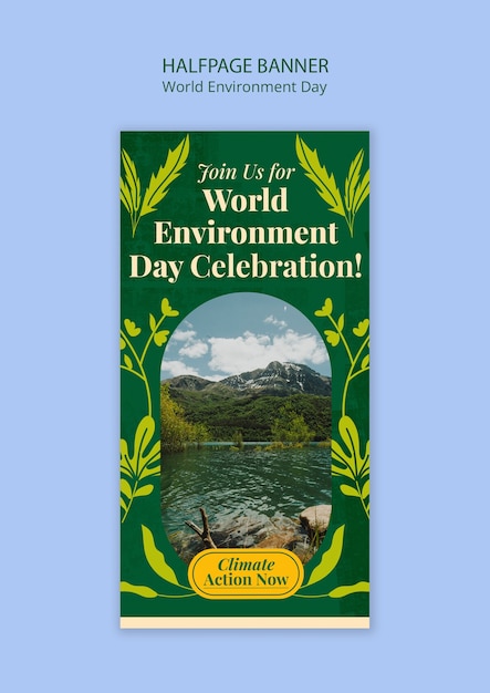 Desenho do modelo do dia mundial do meio ambiente