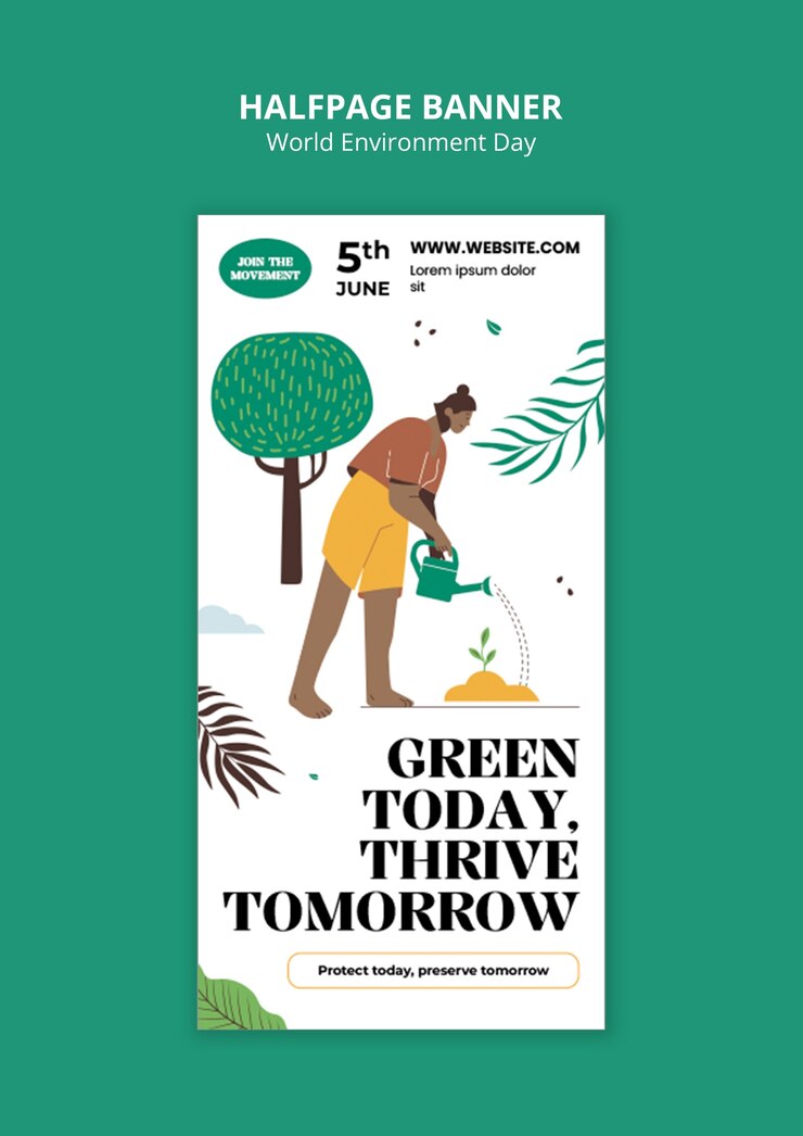 PSD grátis desenho do modelo do dia mundial do meio ambiente