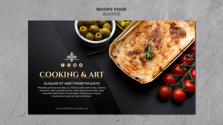 PSD grátis design de banner de culinária e arte