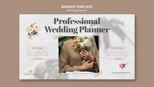 Design de banner de planejador de casamento