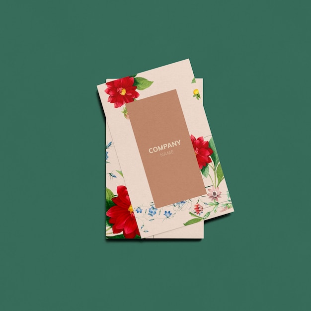 PSD grátis design de cartão de nome floral