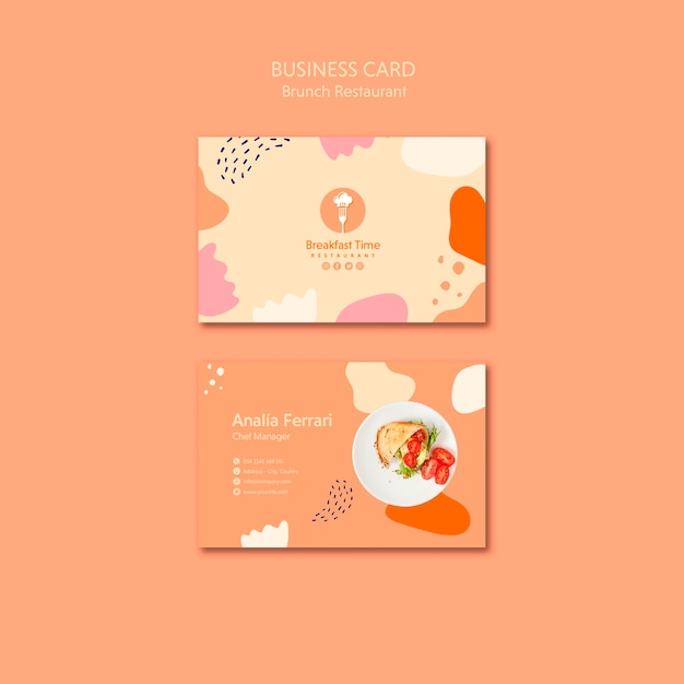 PSD grátis design de cartão de visita para gerente de chef