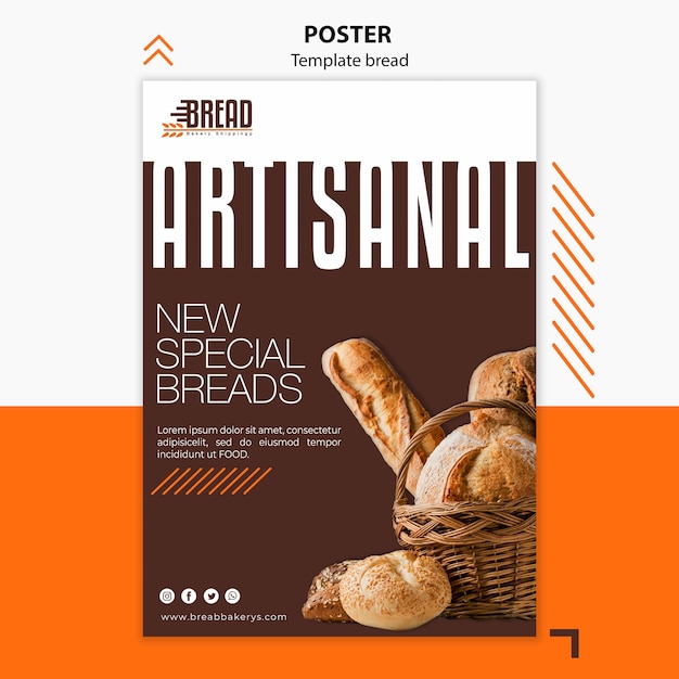 PSD grátis design de cartaz comercial de pão