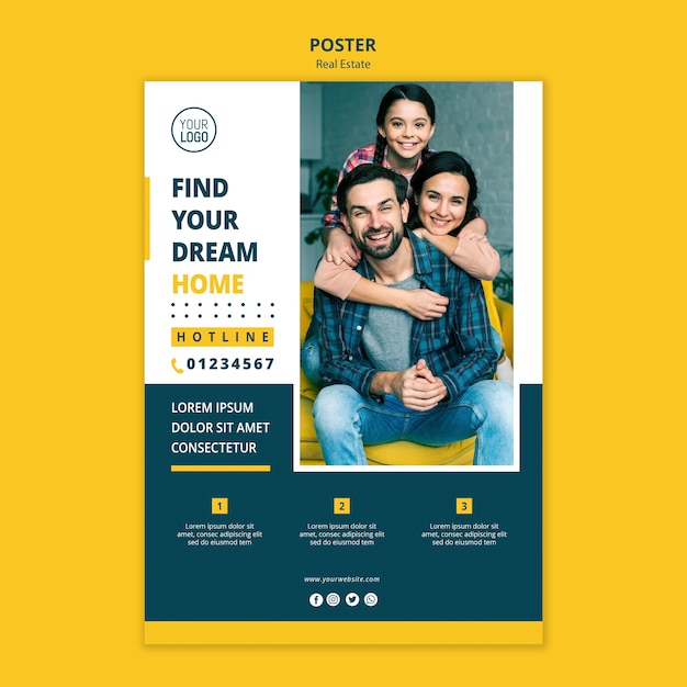 Design de cartaz conceito imobiliário