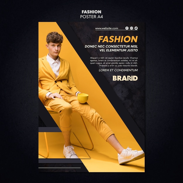 PSD grátis design de cartaz de moda