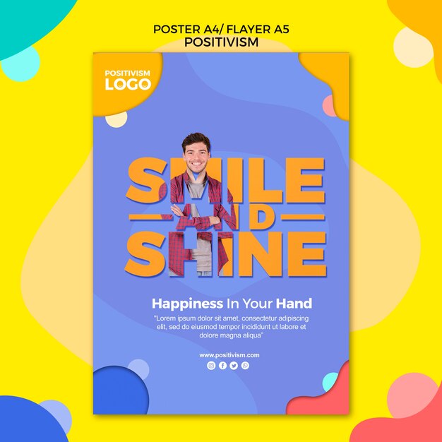 Design de folheto de conceito de positivismo