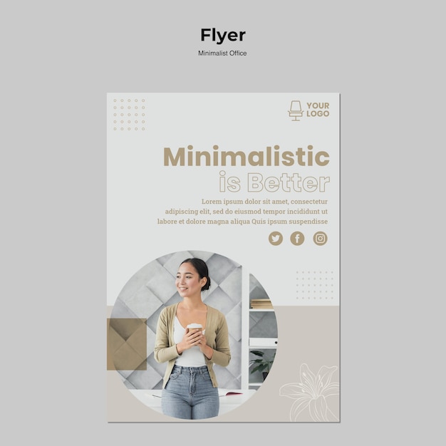 Design de folheto de escritório minimalista