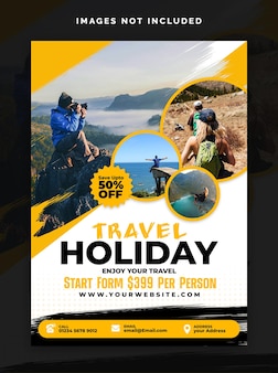 Design de folheto de viagens e férias