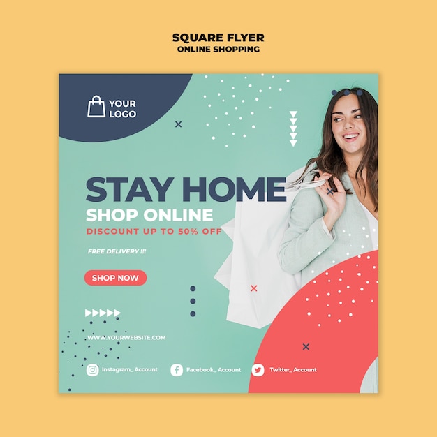 Design de folheto quadrado compras online