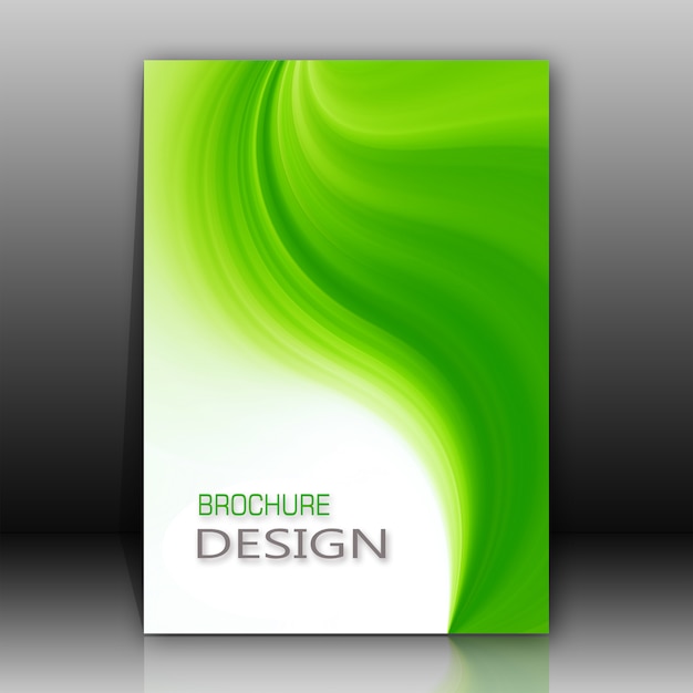 Design de folheto verde e branco