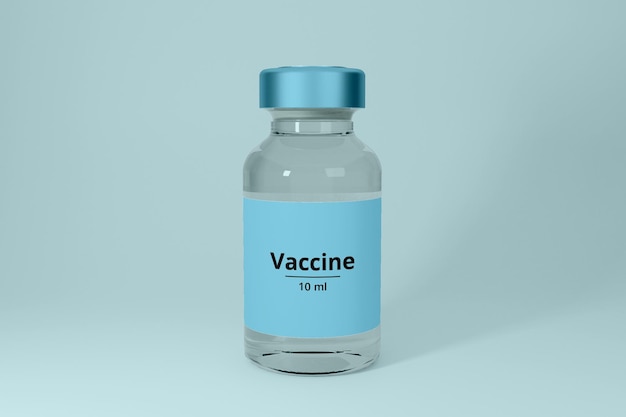 Design de maquete de frasco 3d de vacina