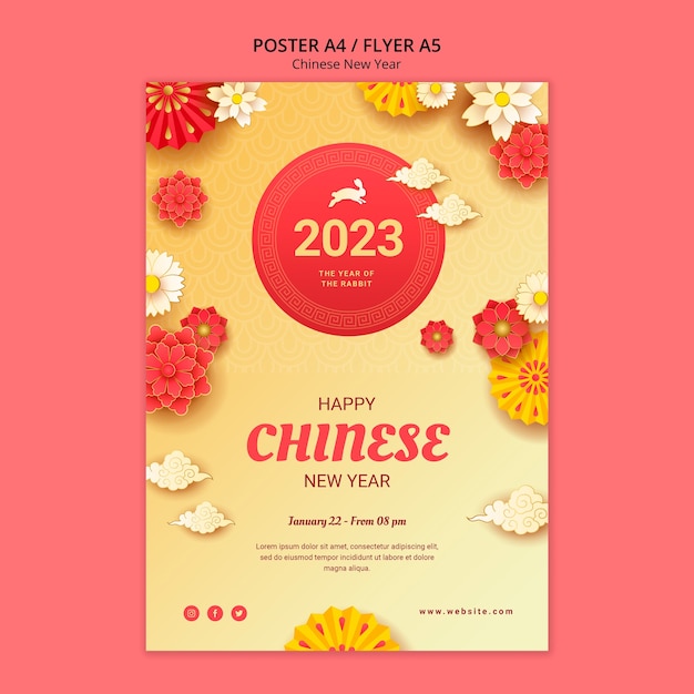 design de modelo de ano novo chinês