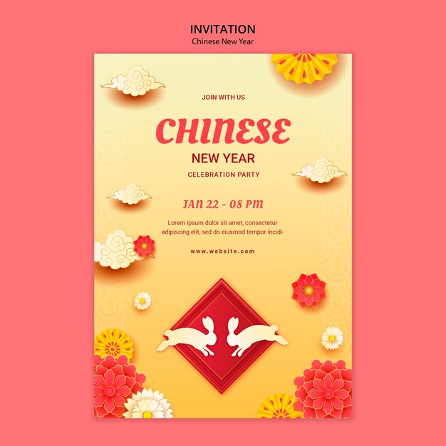 design de modelo de ano novo chinês