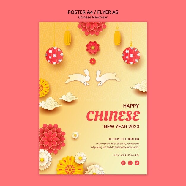 design de modelo de ano novo chinês