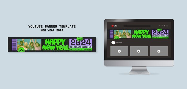 Design de modelo de ano novo de 2024