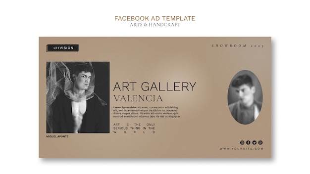 Design de modelo de anúncio de facebook de artes e ofícios