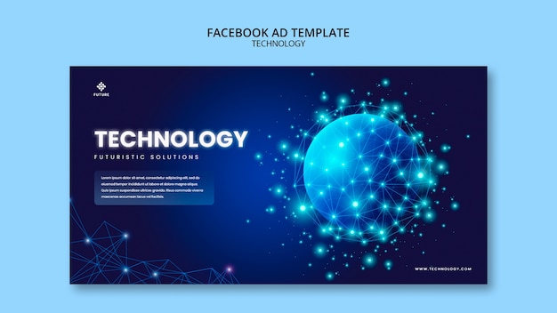 PSD grátis design de modelo de anúncio do facebook de tecnologia