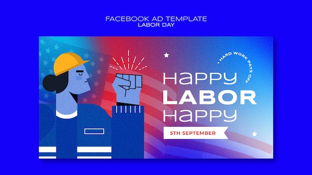 PSD grátis design de modelo de anúncio do facebook do dia do trabalho