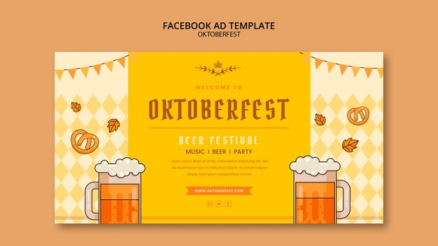 Design de modelo de anúncio do Facebook Oktoberfest