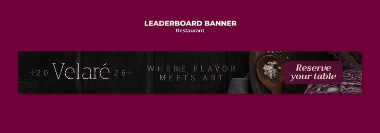PSD grátis design de modelo de banner da tabela de classificação de restaurantes