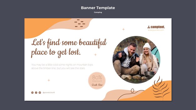 Design de modelo de banner de acampamento