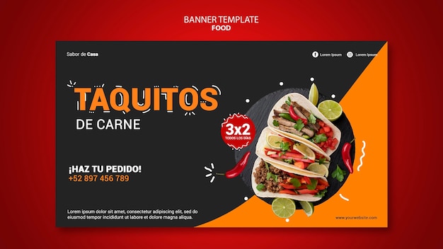 PSD grátis design de modelo de banner de comida