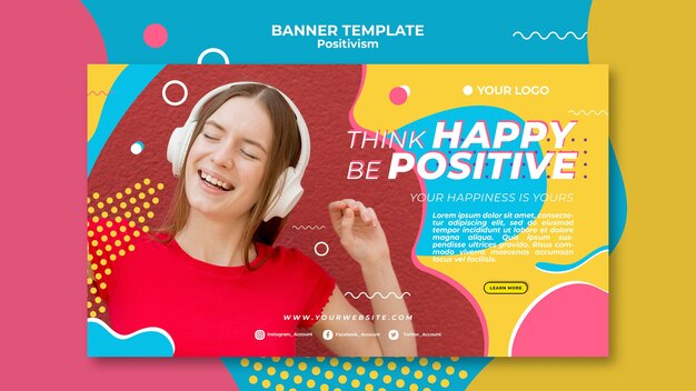 Design de modelo de banner de conceito de positivismo