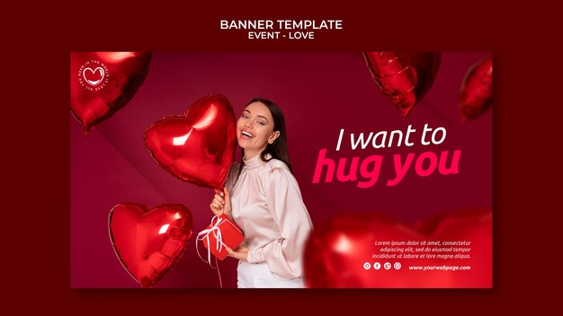 Design de modelo de banner de evento de amor
