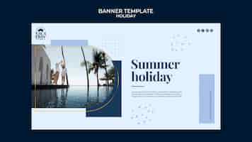 PSD grátis design de modelo de banner de férias de design plano