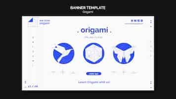 PSD grátis design de modelo de banner de origami