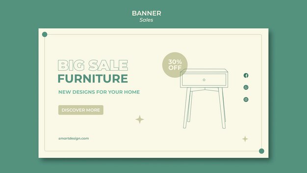 Design de modelo de banner de vendas