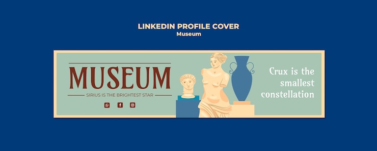 PSD grátis design de modelo de banner do museu linkedin