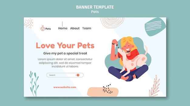 Design de modelo de banner para animais de estimação