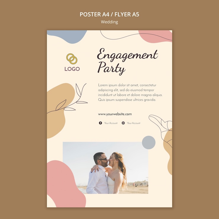 PSD grátis design de modelo de cartaz de casamento