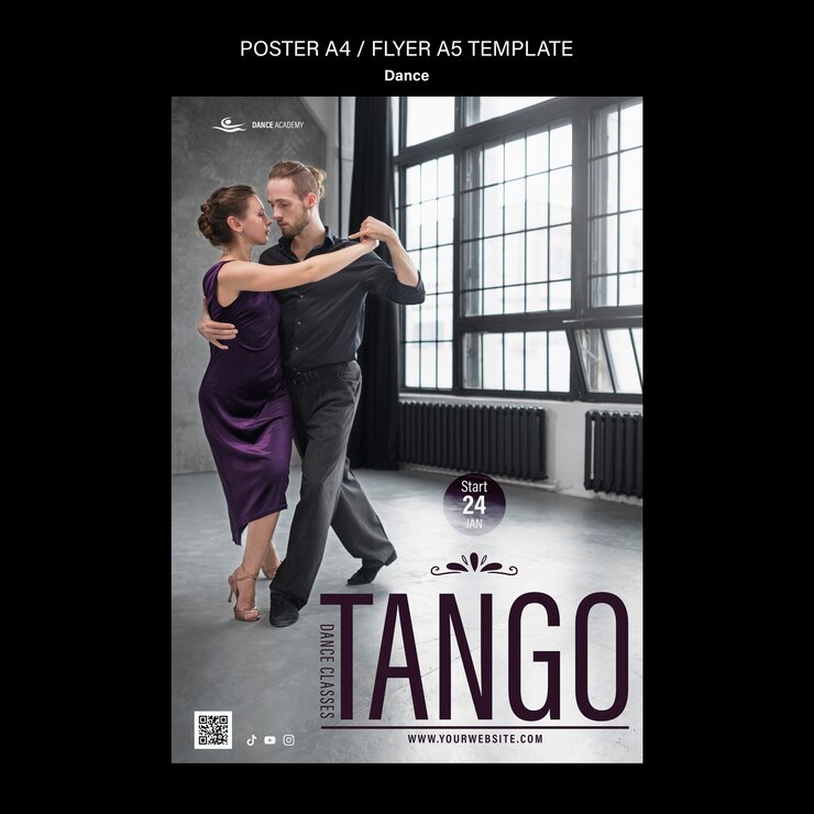 PSD grátis design de modelo de cartaz de dança