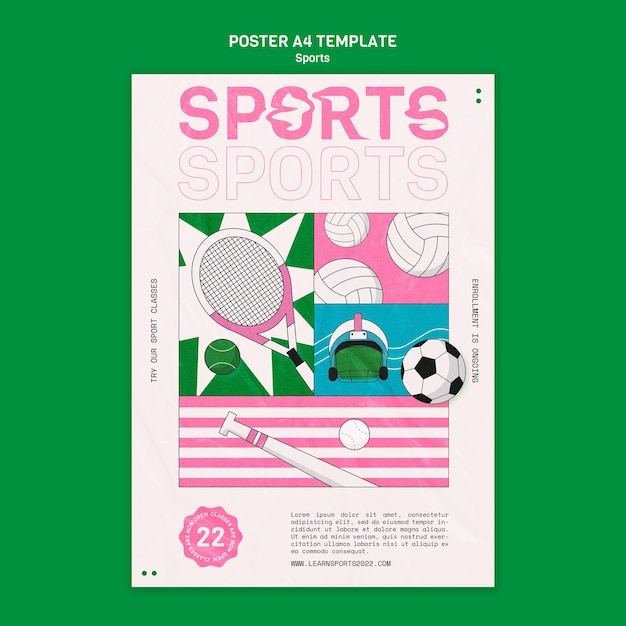 Design de modelo de cartaz de esporte