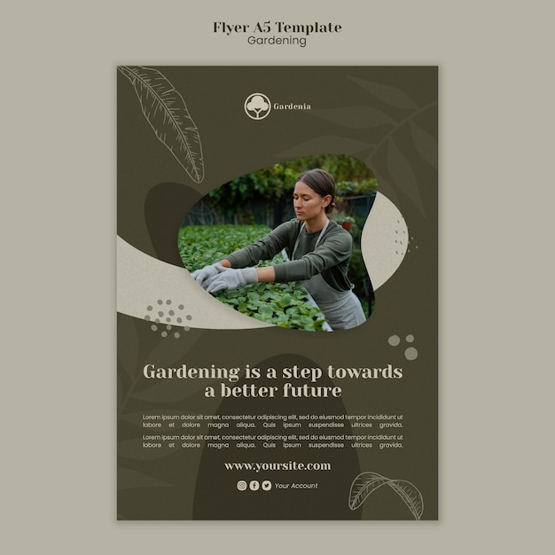 PSD grátis design de modelo de cartaz de jardinagem