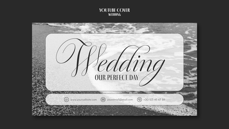 PSD grátis design de modelo de casamento de design plano
