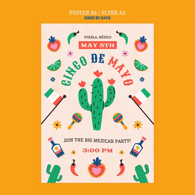 Design de modelo de cinco de maio