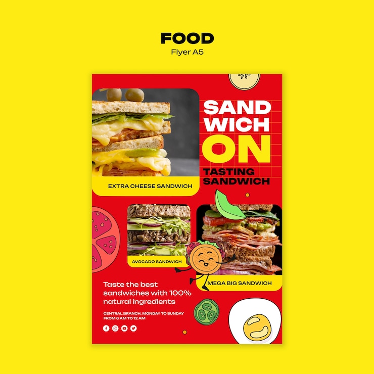 PSD grátis design de modelo de comida colorida