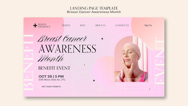 PSD grátis design de modelo de conscientização de câncer de mama