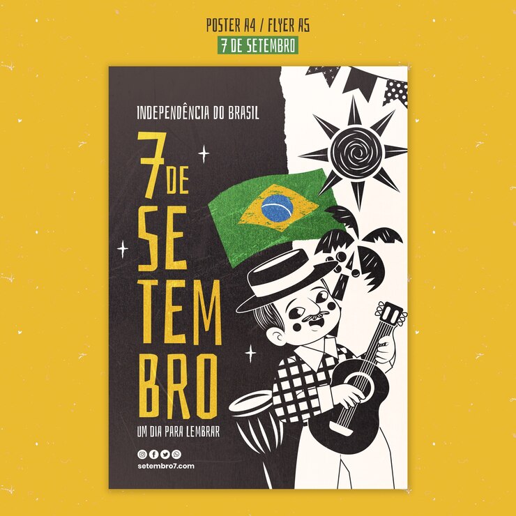PSD grátis design de modelo de design plano 7 de setembro