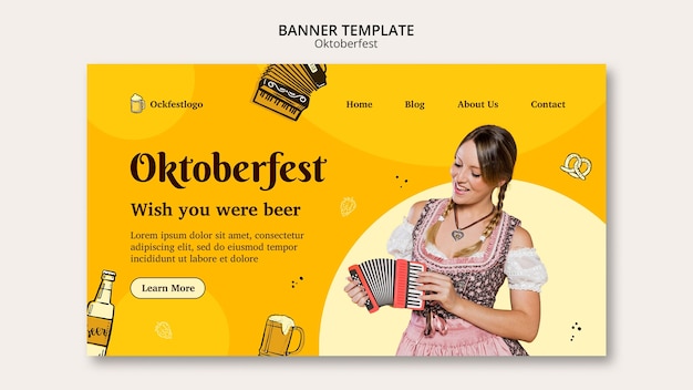 Design de modelo de design plano oktoberfest