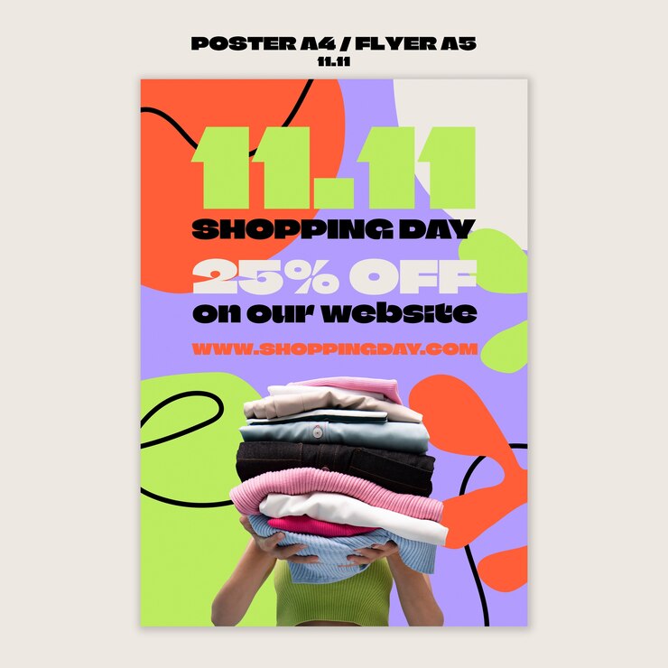 PSD grátis design de modelo de dia de compras