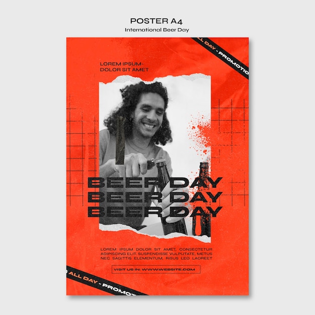 Design de modelo de dia internacional da cerveja