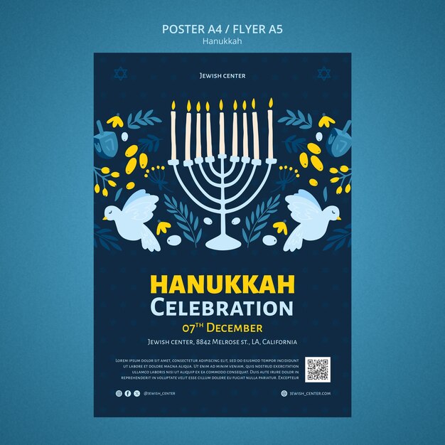 Design de modelo de Hanukkah