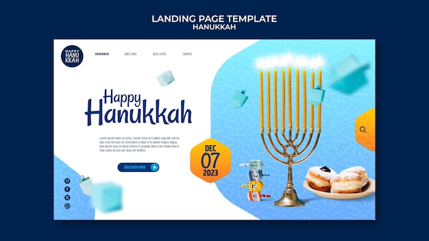 PSD grátis design de modelo de hanukkah