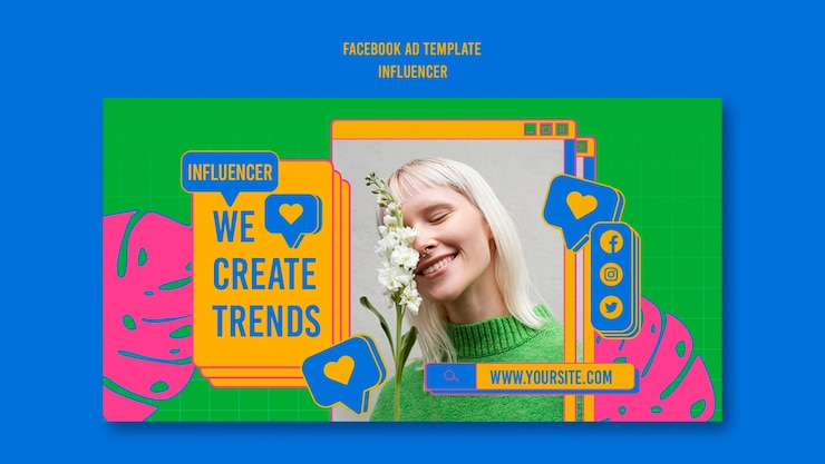 PSD grátis design de modelo de influenciador