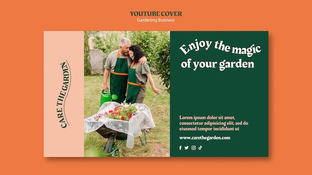 Design de modelo de jardinagem do youtube