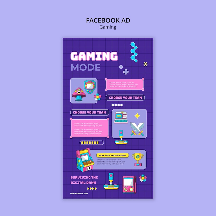 PSD grátis design de modelo de jogo